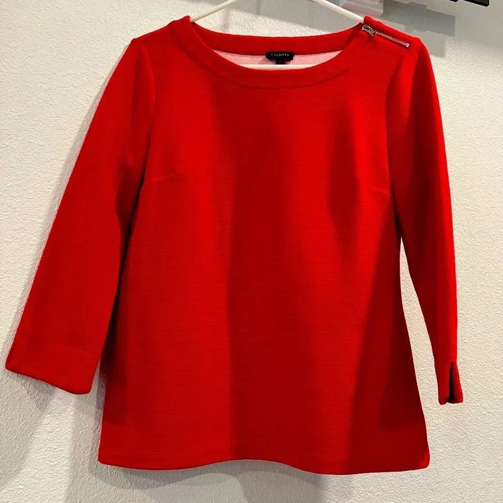 Beautiful red knit top, Talbots size S, NWOT​